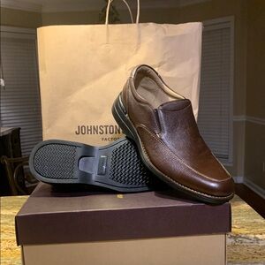Johnston & Murphy Brown Leather Slip-On Loafers